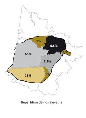 Carte de répartition de nos éleveurs